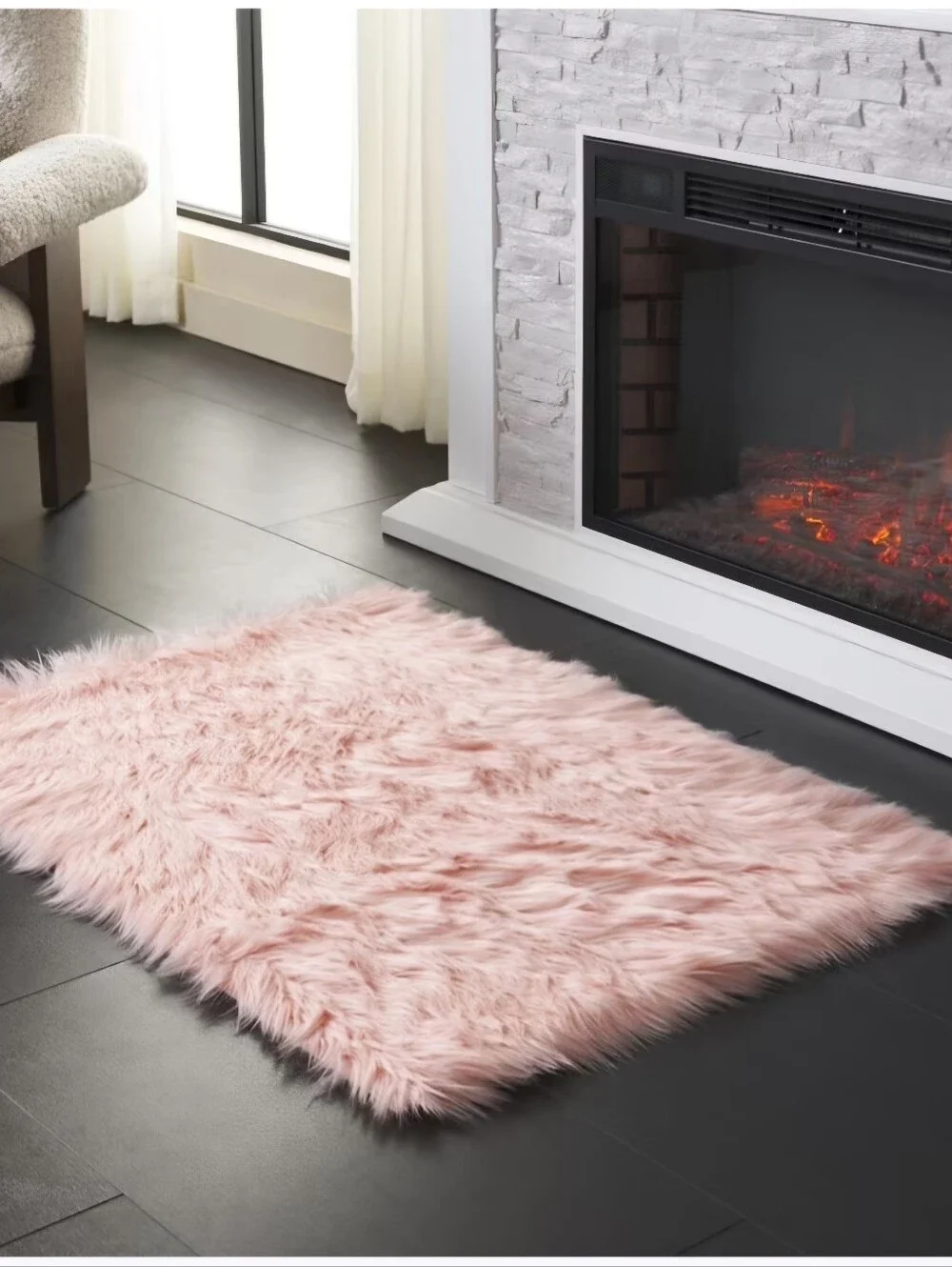 Safavieh Faux Sheep Skin Rug - Blush Pink